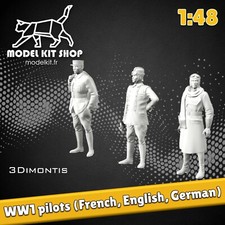 1:48 - Figurines - Pilotes WW1 (Francais Anglais Allemand)