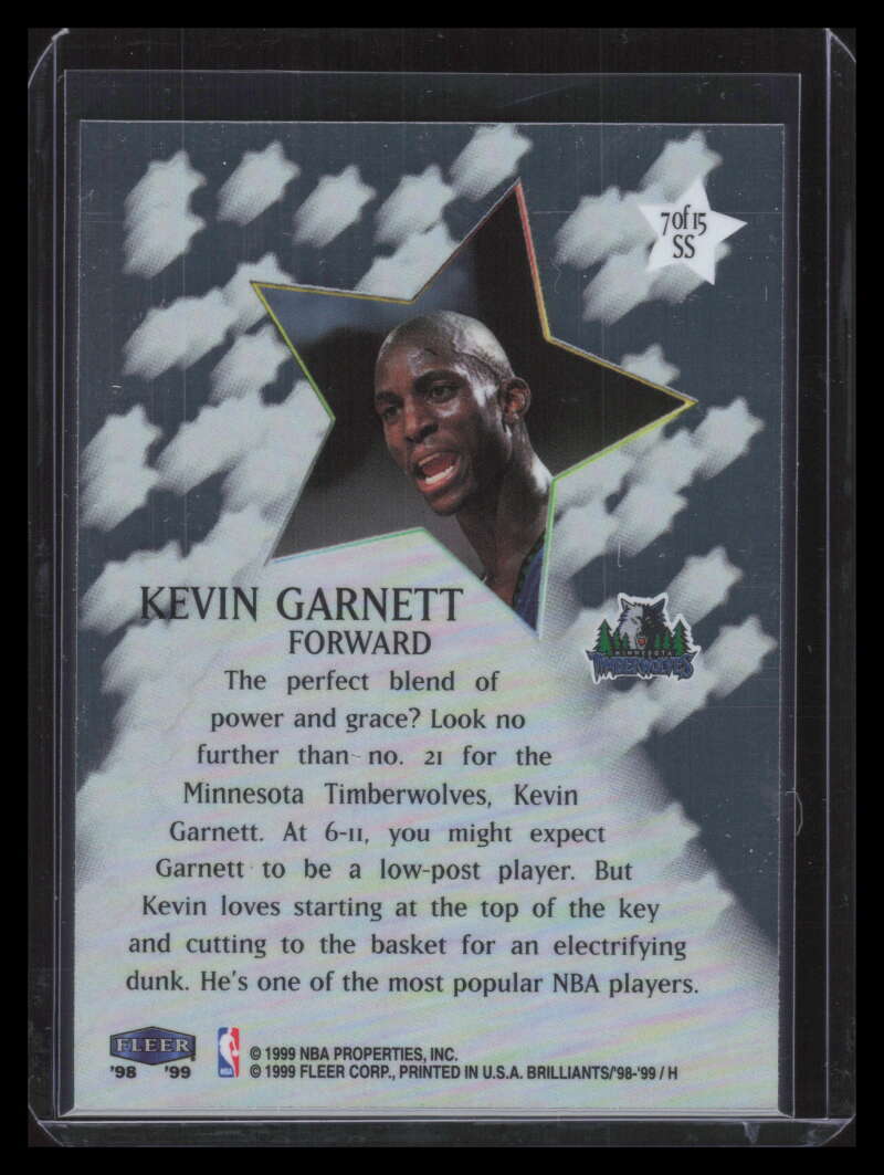 1998-99 Fleer Brilliants Shining Stars 7 Kevin Garnett | eBay