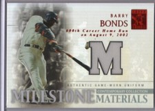 Barry Bonds 2003 Topps Tribute Contemporary Milestone Materials Red 40/50