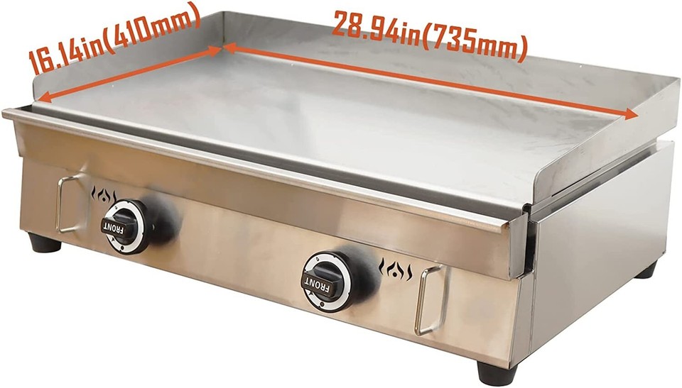 Used Countertop LPG Gas Grill 29in 2800PA Flat Top Griddle Hot Plate