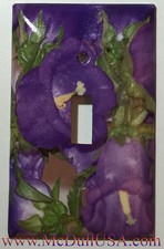 Flash Purple Flower Light Switch Power Outlet wall Cover Plate & more Home Decor