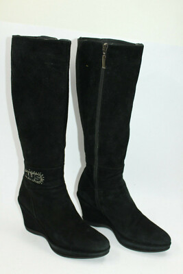 CESARE PACIOTTI Damen Stiefel Sz Europa 37 Schwarz Wildleder