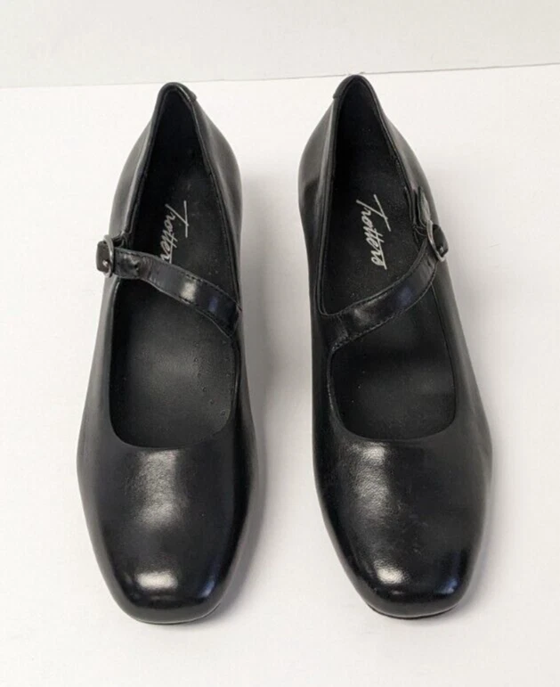 Zapatos de salón Trotters Desna Mary Jane, cuero negro, para mujer 6 Foto 3 de 4