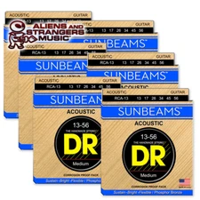 6 Sets! DR Strings RCA-13 Sunbeam Phosphor Bronze Medium Acoustic 13-56