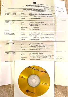 6/8/98 BBC CLASSIC TRACKS FEATURES STEVIE NICKS, 5 DAILY SHOWS/5 TUNES IN CLEAR