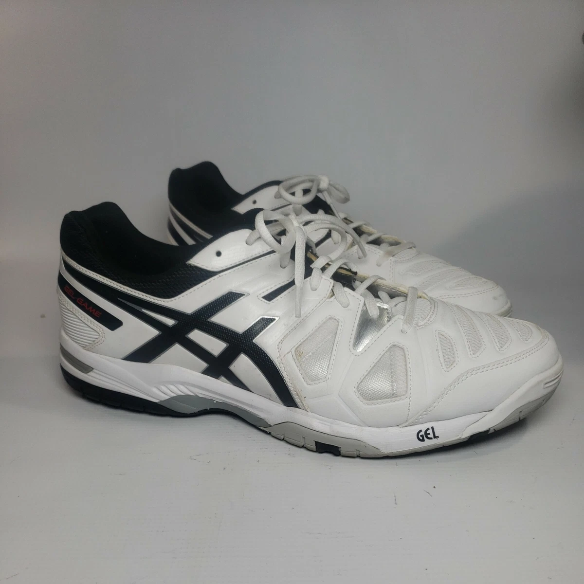 Asics Men s Gel Game 5 E506Y White Black Running Shoes Sneakers Size 13