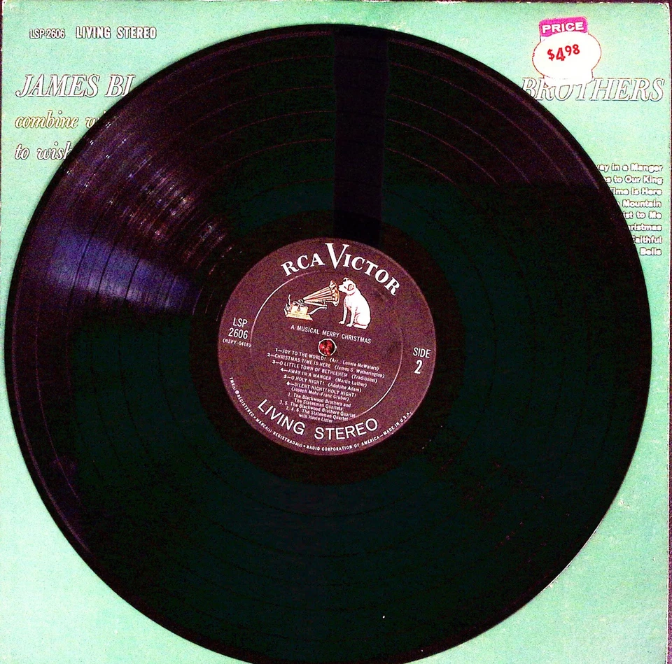 BLACKWOOD BROTHERS AND THE STATESMEN A MUSICAL MERRY CHRISTMAS VINYL LP 218-66 - Image 4 of 4