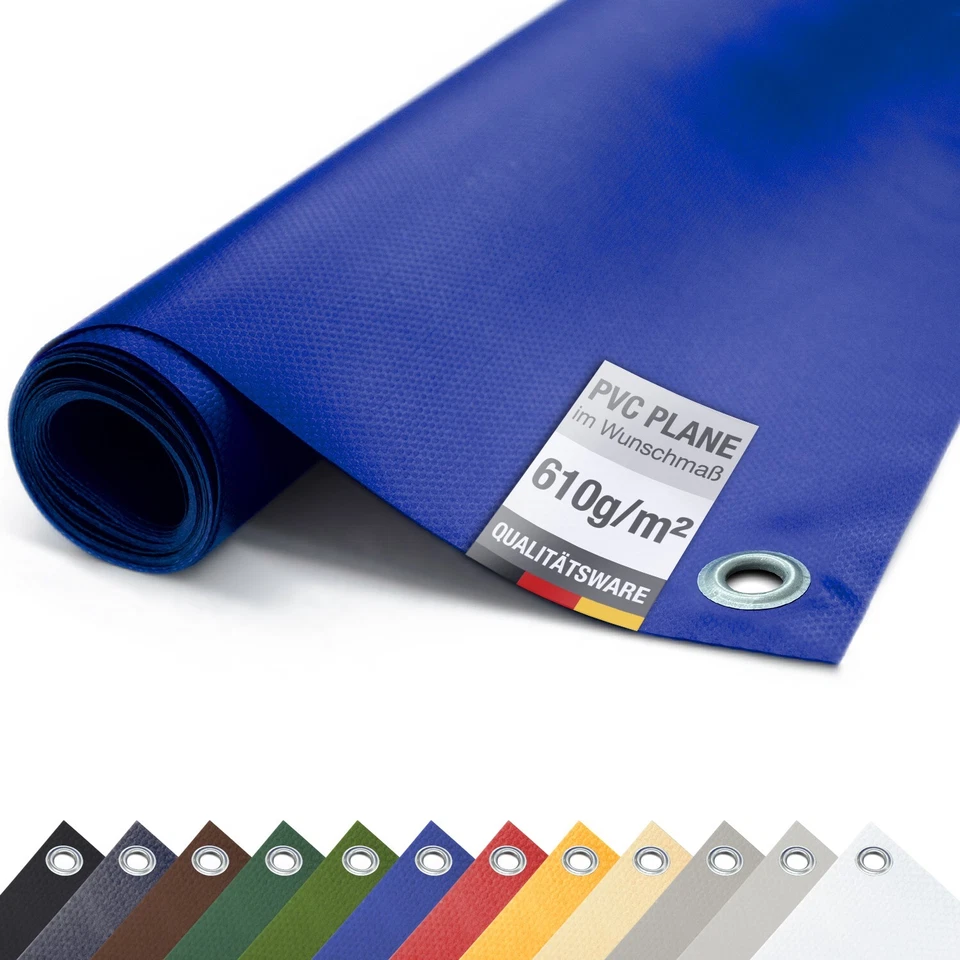 LKW Plane PVC Plane mit Ösen verschiedene Farben ohne Saum (610g/m²) Abdeckplane