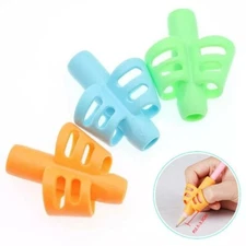 3 x Silicon Grip Learning Help To Write Hold Pen Properly random color