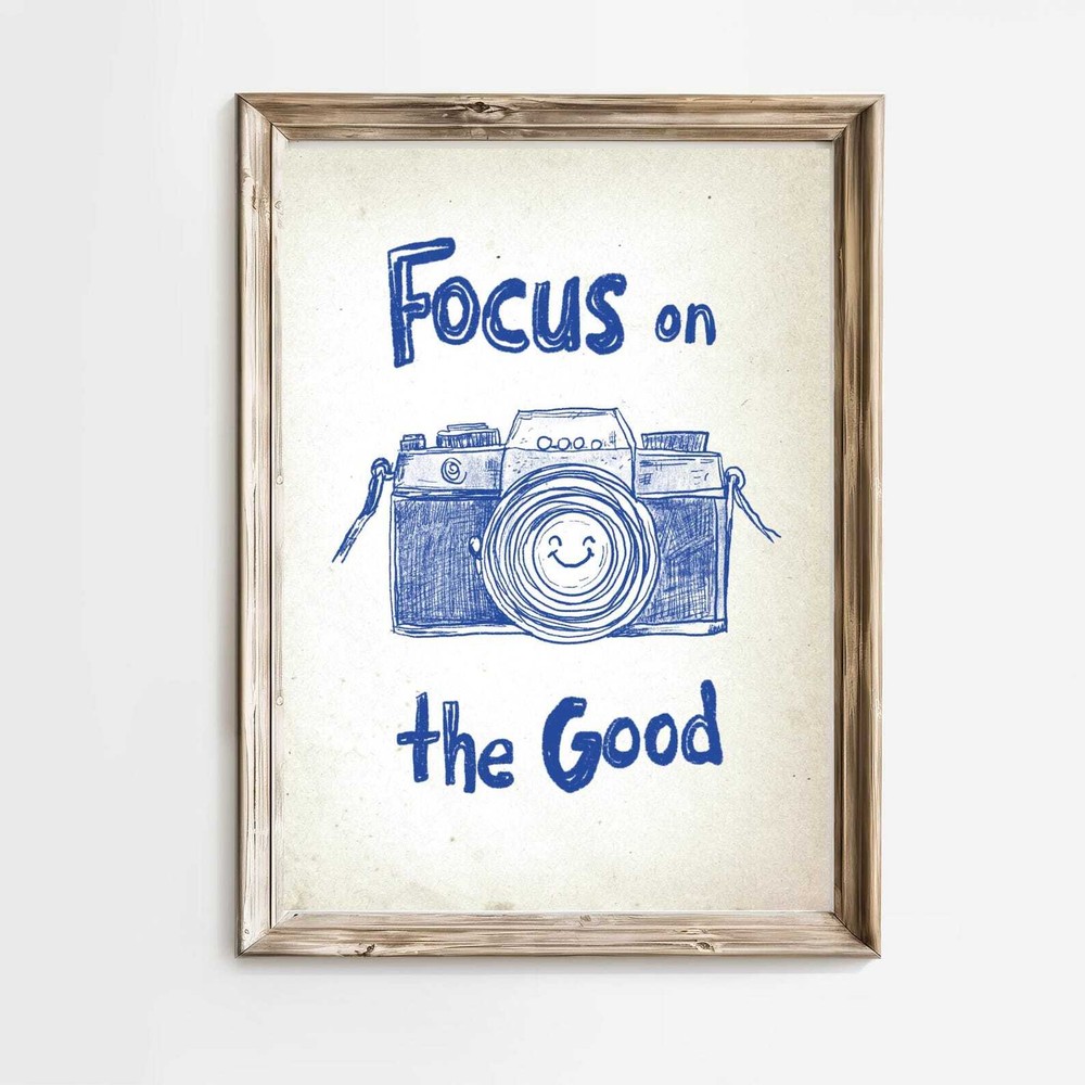 Retro Motivational Quote Poster Retro Camera Print Modern Retro Decor