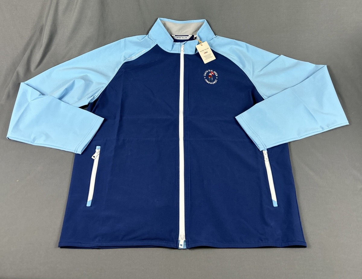 Peter Millar Golf Rain Jacket Pinehurst US Open Logo XL Blue Crown
