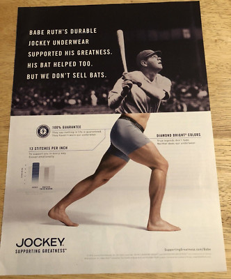 2014 JOCKEY UNDERWEAR Babe Ruth - Magazine Print Ad Clipping | eBay