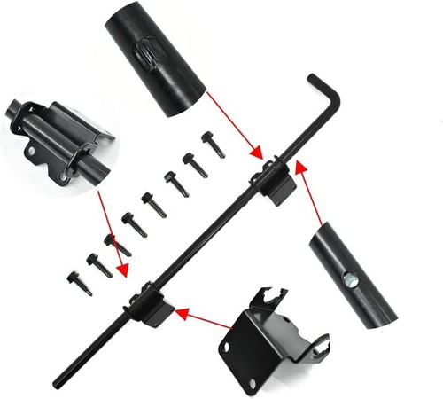 Heavy-Duty 24 Inch Cane Bolt Rods with Black Finish - Perfect for Double Gates - Picture 6 of 9