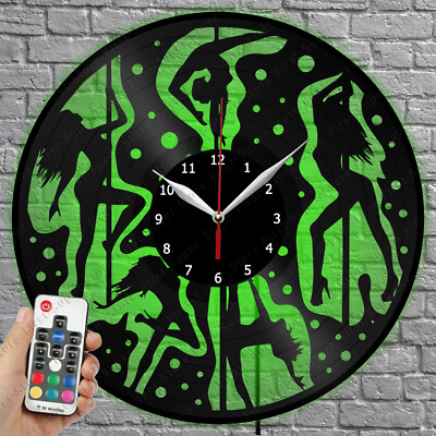 LED Clock Pole Dance Vinyl Record Wall Clock Led Light Wall Clock 1852