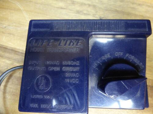 Life-Like HO Scale Hobby Model Train Transformer 20 VAC/ 18 VDC/ 6 VA Max