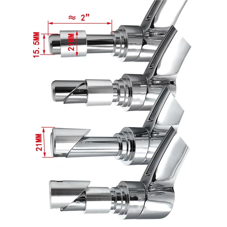 Espejo de extremo de barra redonda cromado 7/8" 1" 22 mm 25 mm diamante recortado café para Harley Foto 4 de 4