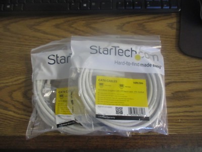Lot of StarTech.com: N6PATCH10WH. 10 ft White CAT6. Qty. 2. New Old Stock 