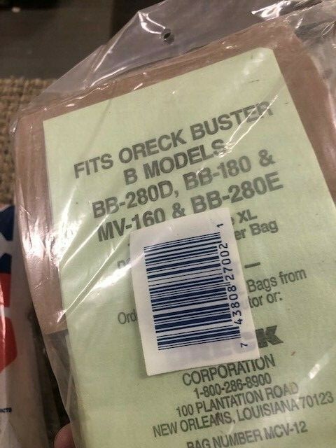 12 + 8 pk Genuine Oreck House Compact Canister Vacum Bags Celoc Hypo-Allergenic