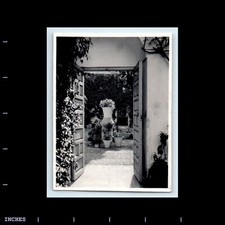 Old Vintage Photo HOUSE DOORS LEADING TO COURTYARD FLOWERPOTS