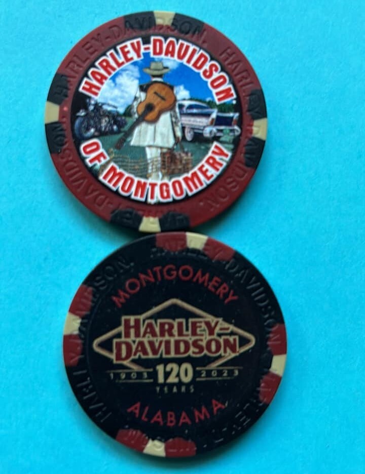 Set/2 Harley Davidson 120th Poker Chips HD of Montgomery in Montgomery
