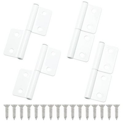4PCS White Lift-Off Hinges - Detachable Door with Screws for Window