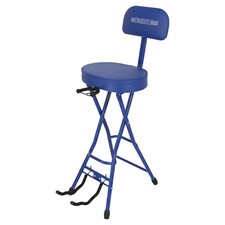 5Core Guitar Stool 3.15" Padded Chair w Backrest Foldable Music Seat w Stand