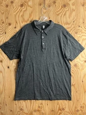 Ibex Polo Shirt Mens XL Gray Heathered Short Sleeve 100% Merino Wool Made in USA
