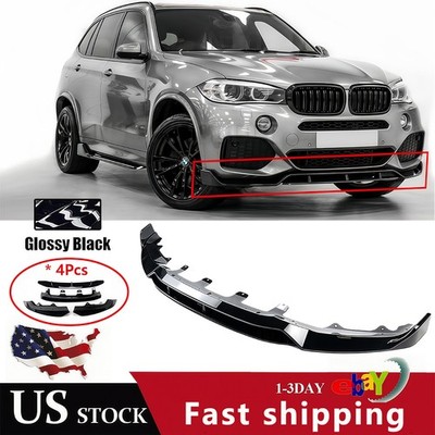 For BMW F15 X5 M Sport 14-18 Gloss Black Double Deck Front Bumper Lip Splitter