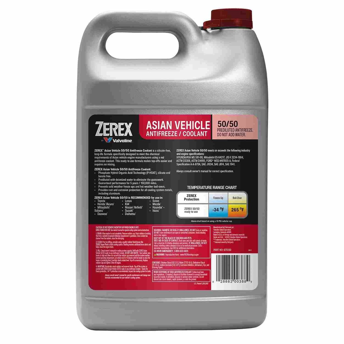 2) GALLON ZEREX RED/Pink 50/50 Engine Coolant Antifreeze For LEXUS