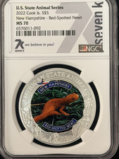 Série Animaux US State 2022 New Hampshire trône rouge tacheté MS70
