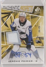2021-22 SP Game Used CHL Edition Gold 30/49 Jeremie Poirier #57 Patch Auto 02ka
