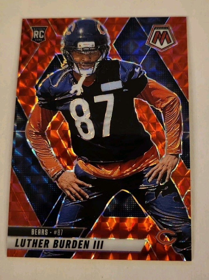 LUTHER BURDEN III ROOKIE 2025 Panini Mosaic Football #383 RED PRIZM RC Bears