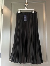 POLO  RALPH LAUREN Pleated Georgette Skirt in Black Classic Size XS, NWT