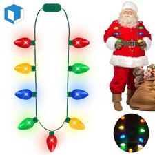Christmas Light Up Necklace with 9 LED Wearable Xmas Party Costume Holiday Decor