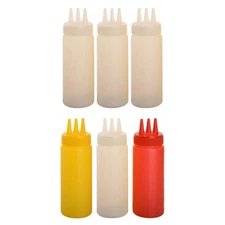 3x Condiment Squeeze Bottles Reusable for Ketchup Barbecue Cookie Decorating