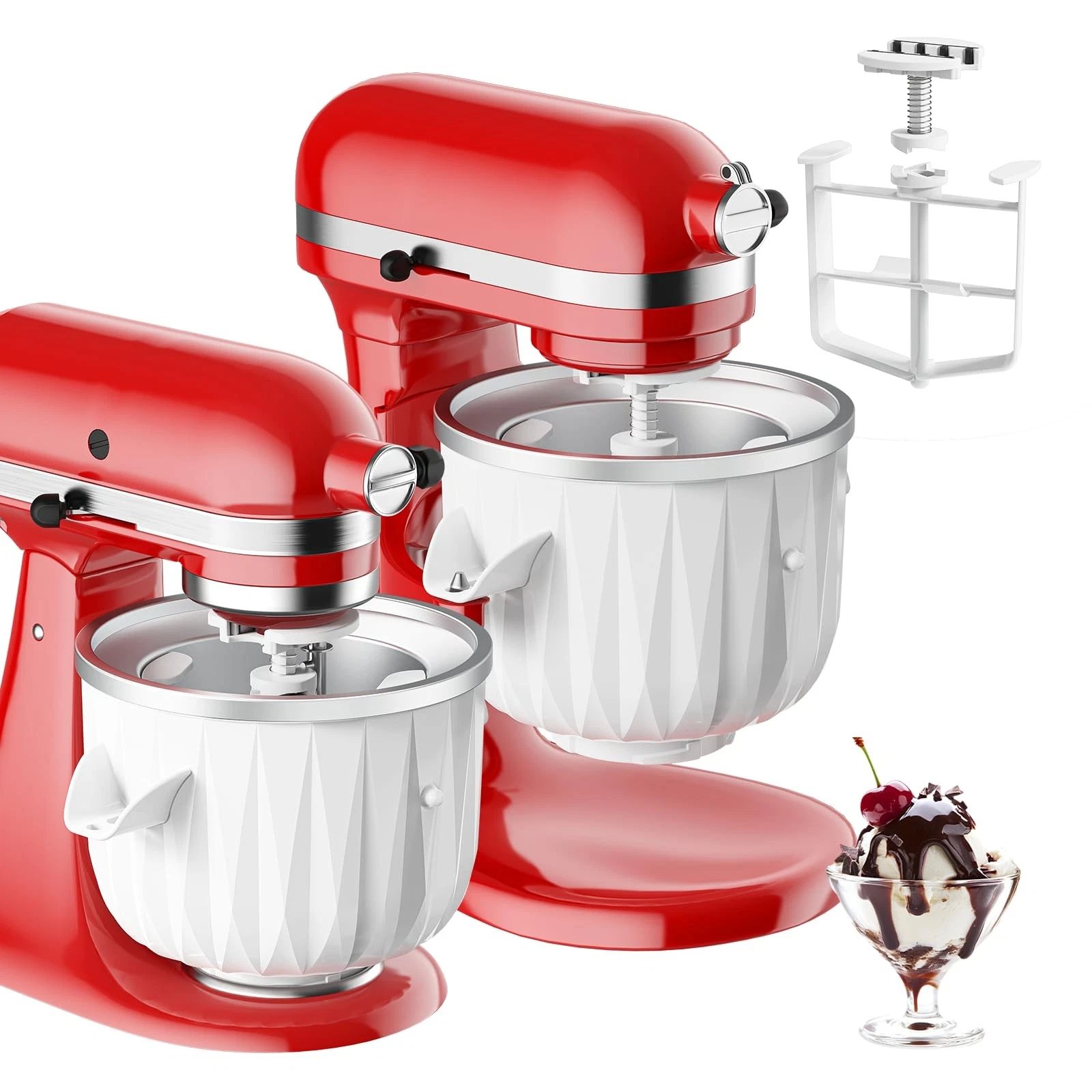 Ice Cream Maker Attachment for KitchenAid Stand Mixer, 2 Quart Kitchen Aid ic...