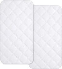 Waterproof Bassinet Mattress Pad Cover 2 Pack Fit for Rectangle Bassinet