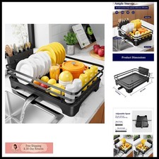 Kitsure Multi-Functional Dish Drying Rack 15.7" x 12.0" x 5.5" Black