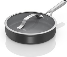 Ninja ZEROSTICK Ceramic Pro 26cm Sauté Pan with Glass Lid CW30126UK RRP £79.99