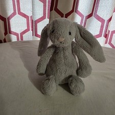 Jellycat Bashful Bunny Gray Silver Plush Lovey 8