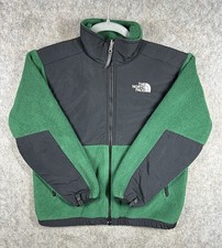 Vintage The North Face Denali Fleece Jacket Polartec Green Black Boys M Youth