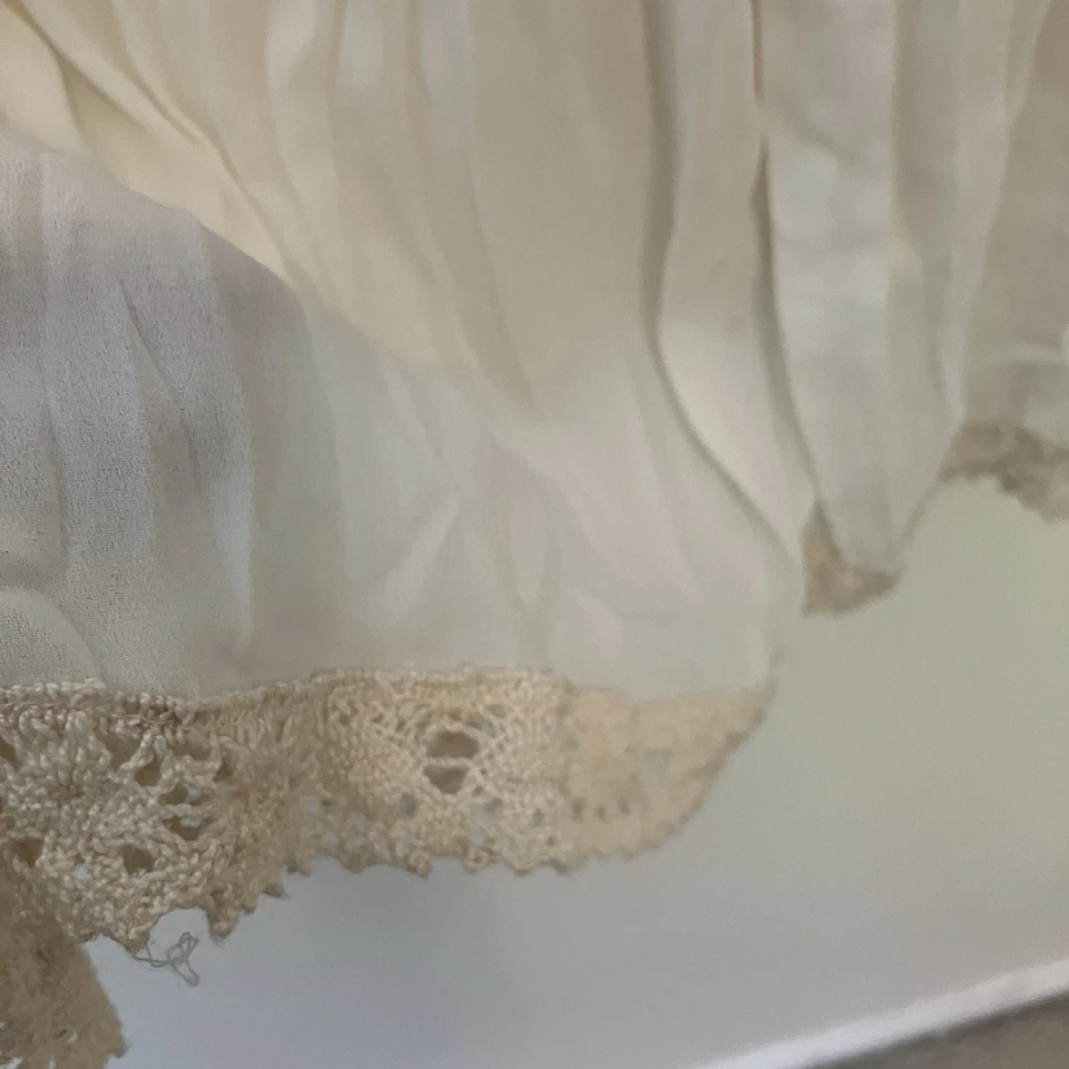 De colección Mujer Talla Maxi falda plisada blanca M dobladillo de encaje hada cabaña Foto 2 de 4