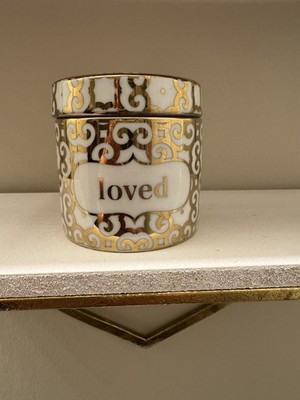 Decorative Ceramic Jar With Lid White & Gold  Loved  Elegant Home Decor