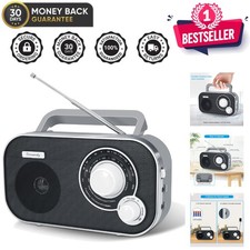 AM FM Portable Radio with Strong Sound, Battery  AC Power   Easy for Seniors