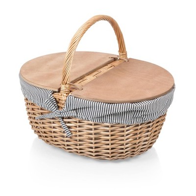 Picnic Time Country Picnic Basket Sturdy Woven Wicker Basket Customizable