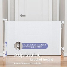 White Retractable Mesh Gate Plastic 54" Wide 34" Tall Indoor/Outdoor ProBebi