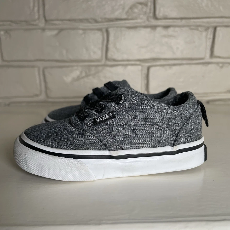 Toddler Vans Shoes Size 5C Slip On No Tying Classic Skate Kids Baby Gray - Image 3 of 4