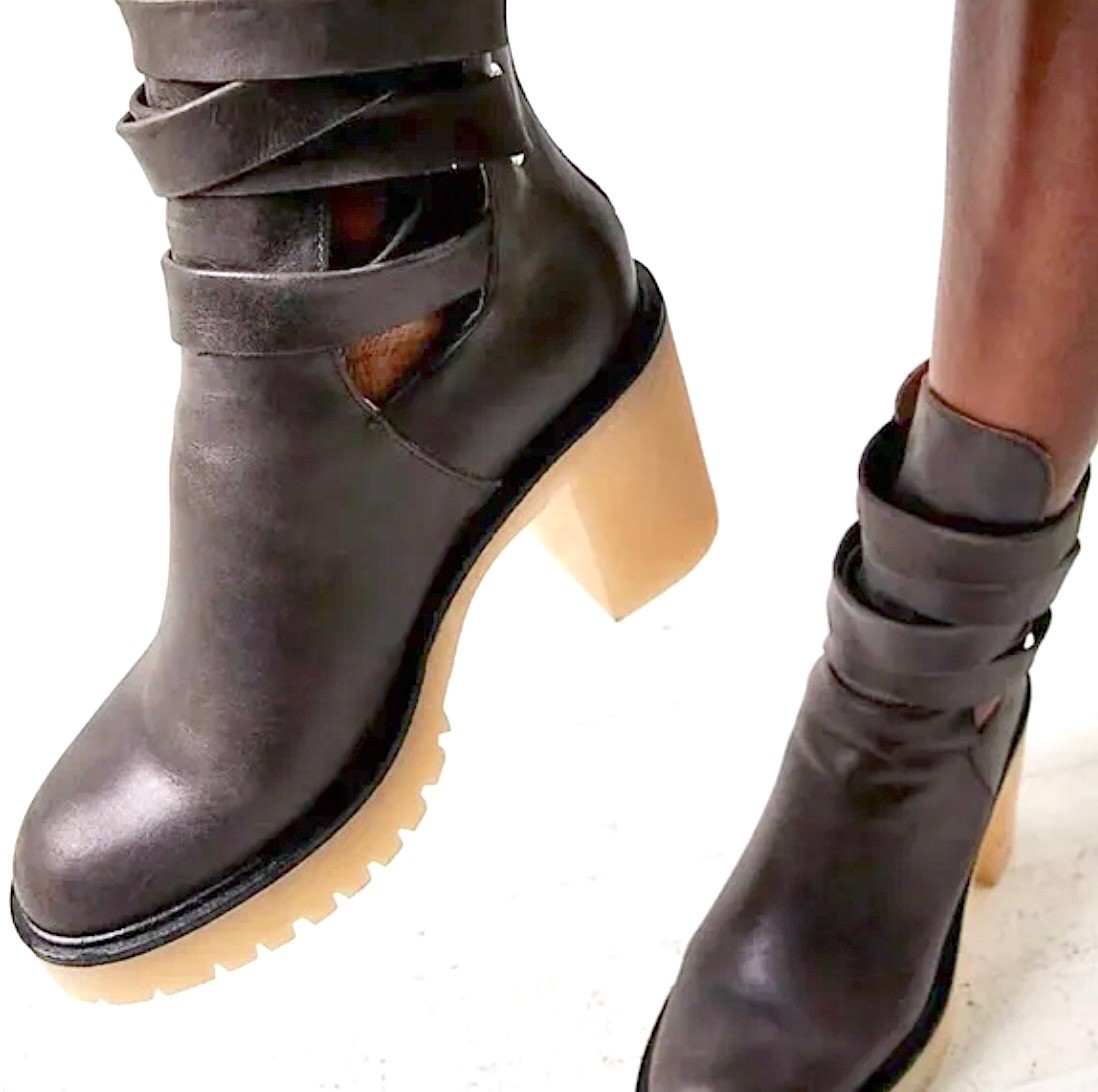 SAOLA Stivali donna FREE PEOPLE misura 7 5 Jesse ritaglio plateau suola a strappo pelle marrone