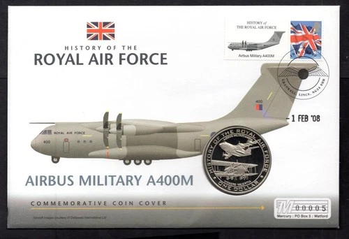 GB - 2008 History of the Royal Air Force Airbus Military A400M PNC Coin Cover