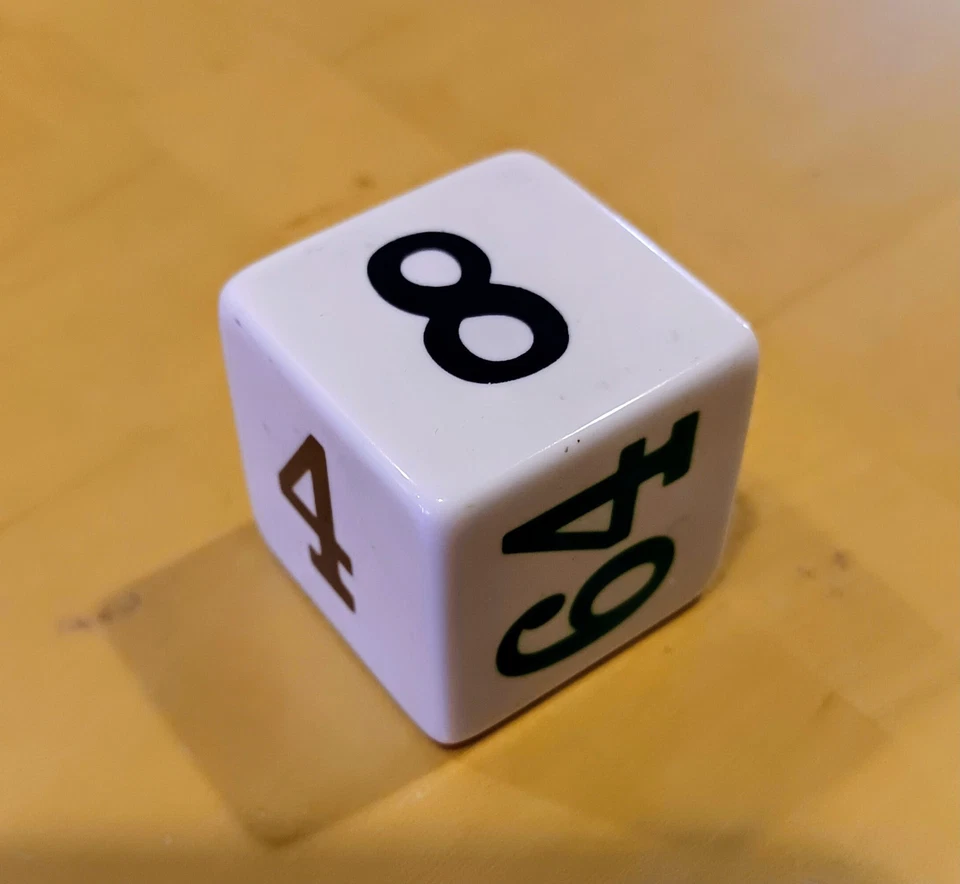 Crisloid Rare Multicolor Numbers Backgammon Doubling Cube 1.25 Inch Vintage  - Image 4 of 4